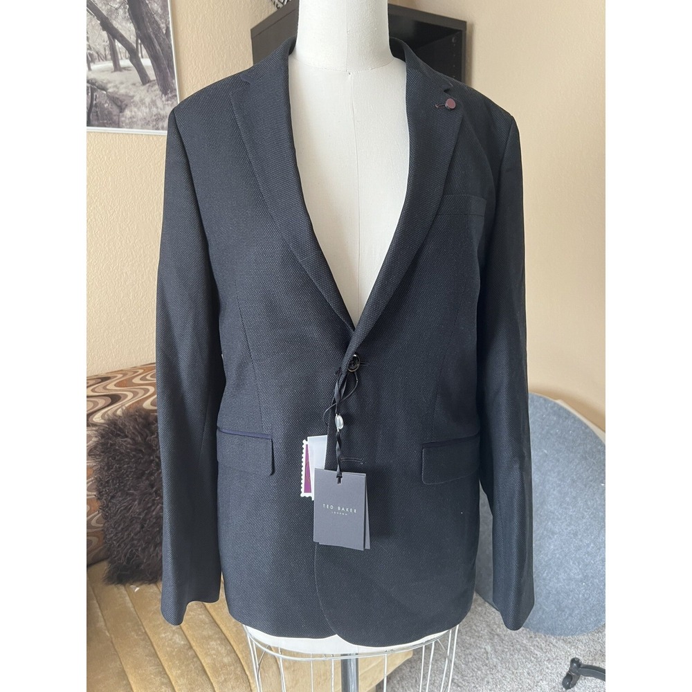 Ted Baker‎ London Core Sport Coat Men's Sz4(L) Navy Blue Two Buttons New  $489